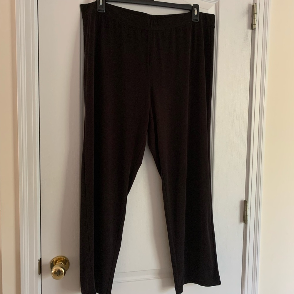 Susan Graver Essentials Liquid Knit Straight Leg Pants.